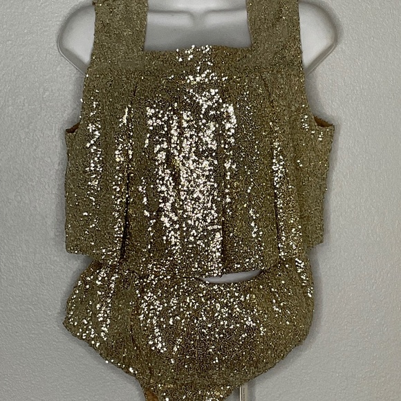 Lolli sequin two piece bloomer bottom shorts and top Size M - Picture 1 of 9